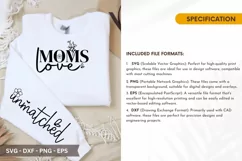 Moms Love SVG - Mother's Day Sleeve T shirt Design Product Image 2