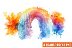 Watercolor Splashes Background Clipart Product Image 1