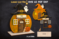 Pumpkin Witch House SVG laser cut files for Glowforge Product Image 2