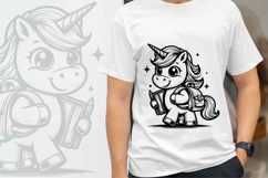 Adorable Unicorn with Backpack and Books Product Image 2