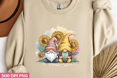 Gnome with Sunflowers PNG, Sunflower Sublimation PNG Product Image 2