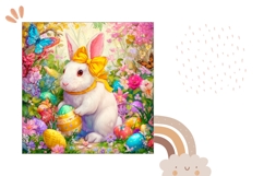 Easter Eggs Pillow Design, Funny Easter Bunny Pillow PNG Product Image 2