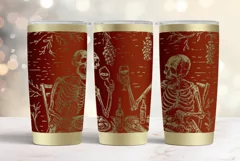 20oz Tumbler laser svg| Halloween Skeletons party wrap Product Image 3