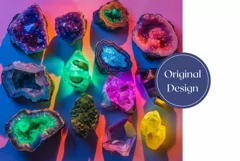 Gemstones Tumbler Design, Colorful Minerals Tumbler Wrap Product Image 2