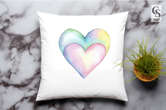 Pastel Layered Watercolor Heart Clipart Sublimation PNG Product Image 3