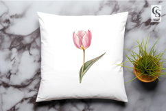 Pink Tulip Watercolor Clipart Sublimation PNG Product Image 3
