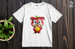 Cute Chipmunk With Apple Clipart Sublimation PNG Product Image 2