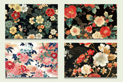 Japanese Floral Embroidery Cutting Boards sublimation Design Product Image 2