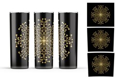 Glitter mandala tumbler sublimation PNG Product Image 3