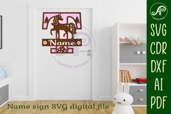 Unicorn Capital Monogram Letter name sign T SVG Product Image 2