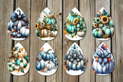 Pumpkin season | autumn Teardrop Earring Sublimation design Product Image 2