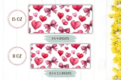 Love Hearts Mug Sublimation, Pink Bows Mug Template Product Image 2