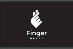 Monoline Finger Heart Gesture Logo Design Vector Product Image 2
