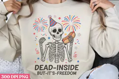 Dead inside but it's PNG, 4th Of July Sublimation PNG Product Image 1
