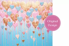 Love Hearts Tumbler Template, Valentine's Day Sublimation Product Image 2