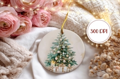 Boho Christmas Tree Ornament, Cute Winter Ornament Print Product Image 2