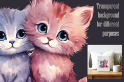 Watercolor Cute Kitten Sublimation|PNG|JPEG Product Image 2