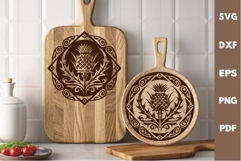 Celtic thistle SVG, Engraved Laser Cutting board SVG Product Image 1