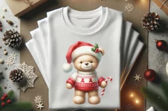 Watercolor Christmas Santa Bear Xmas Clipart Product Image 2