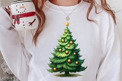 Watercolor Christmas tree clipart, Christmas tree Clipart Product Image 2