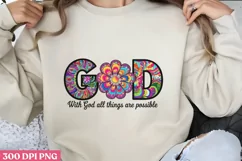 GOD with God all thing PNG, Christian Jesus Sublimation PN Product Image 1