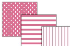 palevioletred and white patterns digital papers Product Image 2