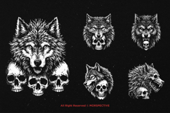 10 Bundle Dark Art Skull Wolf Beast Predator Skeleton Demon Product Image 3