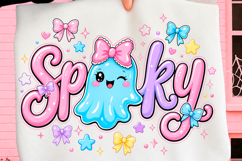 Spooky Cute Ghost Bow Halloween PNG Product Image 1