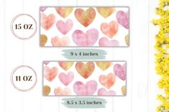 Watercolor Hearts Mug Design, Glitter Hearts Mug Wrap Product Image 2