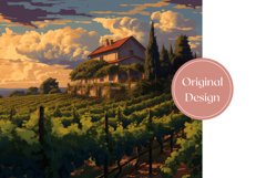 Summer Tumbler Wrap Design, Vintage Vineyard Tumbler Design Product Image 2