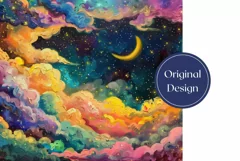 Sky Art Tumbler Design, Colorful Clouds Tumbler Template Product Image 2