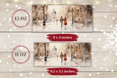 Watercolor Christmas City Mug Design, Christmas Coffee Cup Product Image 2