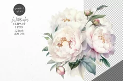 Peony bouquet clipart, Flowers clipart, Peony Product Image 1