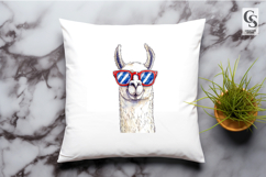 Patriotic Llama Sunglasses Clipart PNG Product Image 2