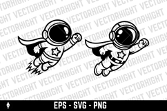 vector illustration of a superhero astronaut flying. Product Image 2