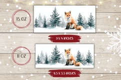 Watercolor Christmas Fox Mug, Winter Forest Mug Design Product Image 2