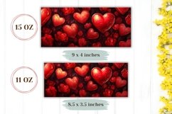 Red Hearts Mug Design, Red Love Hearts Mug Wrap Product Image 2