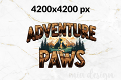 Adventure Paws PNG, Vintage Dog &amp; Cat Hiking Sublimation Product Image 2