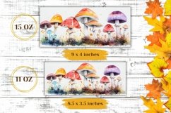 Mushroom Mug Template, Watercolor Mushrooms Sublimation PNG Product Image 2