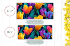 Colorful Tulips Mug Wrap, Flowers Mug, Colorful Mug Template Product Image 2