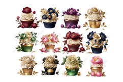 Floral Cupcake Clipart, Peony Product Image 2