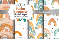 Summer Boho digital paper Seamless backgrounds Product Image 2