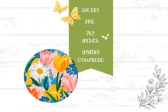 Cartoon Flowers Round Earrings Sublimation Product Image 2