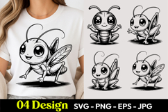 Kawaii Grasshopper SVG PNG Product Image 1
