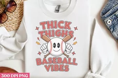 Thick thighs baseball vibes PNG,Retro Baseball Png Product Image 3