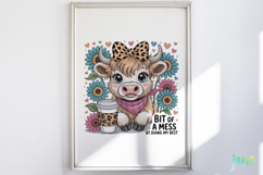 Cute Highland Cow Png Sublimation Product Image 5