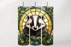 Badger Stained Glass Square Coaster - 04 Variations Product Image 2