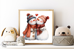 Cute vintage Snowmans digital paper, background clipart Product Image 2