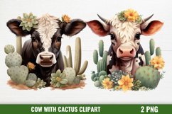 Cow with Castus Sublimation Clipart Product Image 1
