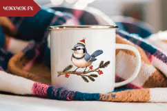 Cartoon Christmas Bird Illustration, Funny Winter Bird PNG Product Image 2